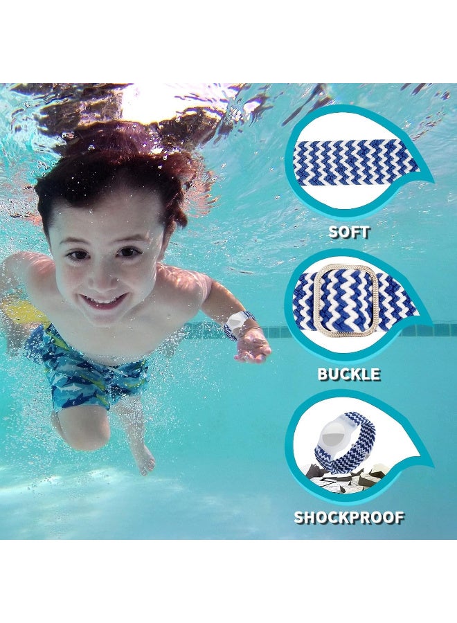 Ecosystem Kids AirTag Bracelet Children's Waterproof, Anti-Lost & Anti-Scratch Protection Airtag Bracelet for Kids, Nylon AirTags Case Holder Case Toddler (White Blue) - Image 5